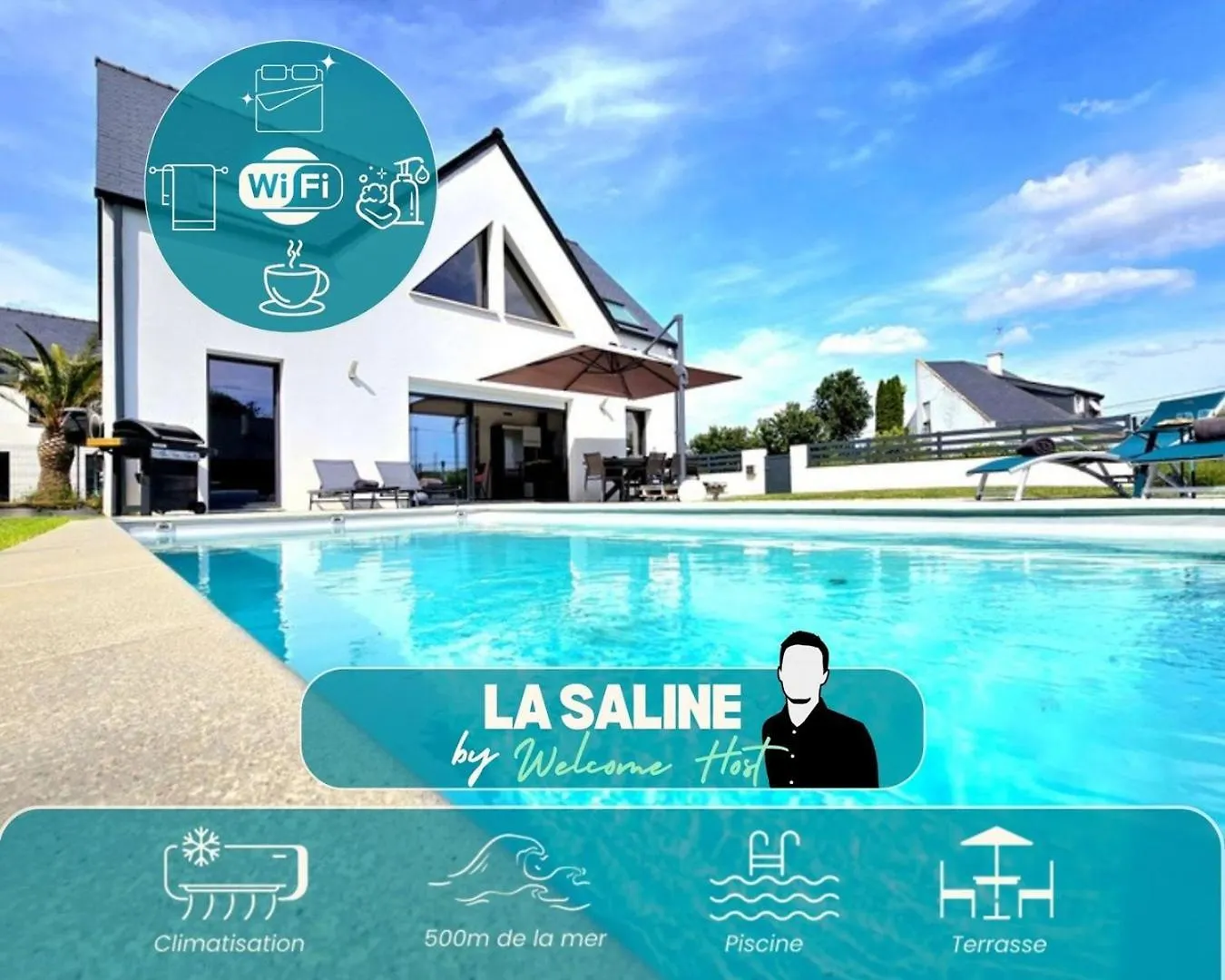 La Saline - Villa Avec Piscine A 450M Des Plages Le Tour-du-Parc